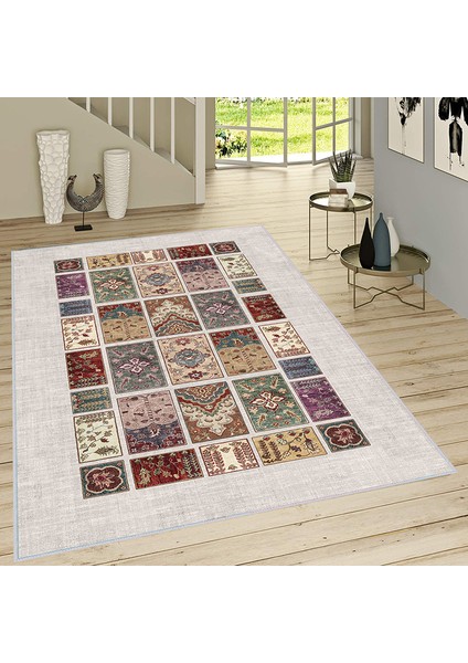 Dijital Baskı Yıkanabilir Kaymaz Taban Salon Halısı RVG1479