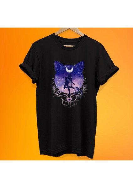 Sailor Moon Baskılı %100 Pamuk Oversize T-Shirt Büyük Beden Tişört