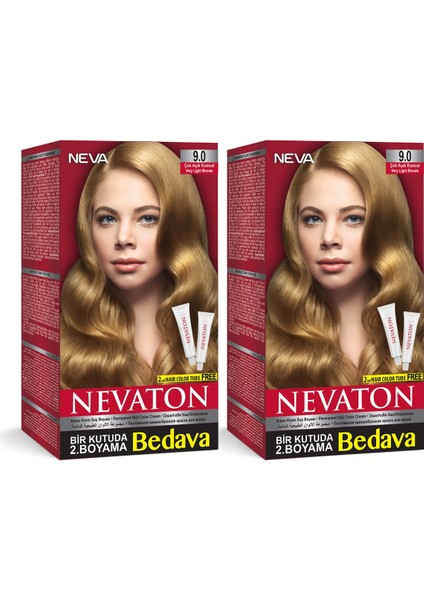 Saç Boyası Nevaton 9.0 Çok Açık Kumral 2'li Set