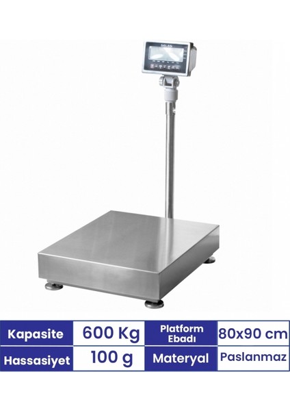 80X90 cm 600 kg Paslanmaz Tartım Baskülü