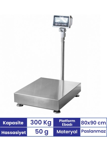 80X90 cm 300 kg Paslanmaz Tartım Baskülü
