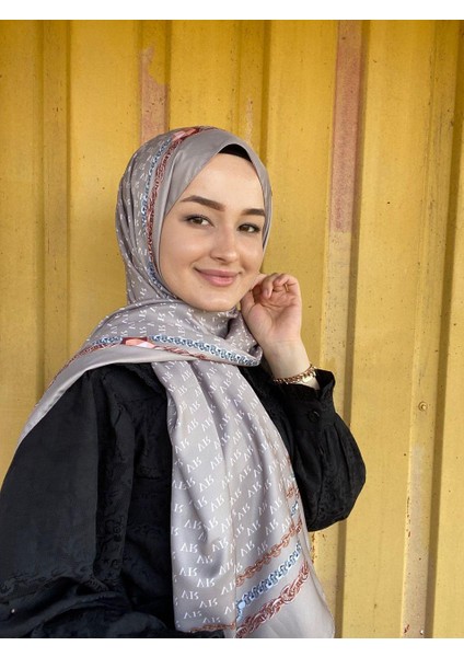 Kadın Vr Logo Desen Twill Şal Desenli Shawl