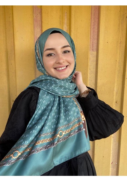 Kadın Vr Logo Desen Twill Şal Desenli Shawl