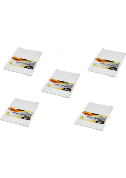 5 Paket 100'LÜ Poşet Dosya 100X5 = 500 Adet
