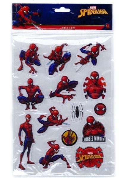 Spiderman Lisanslı Kabartmalı Sticker A4 14 Sticker