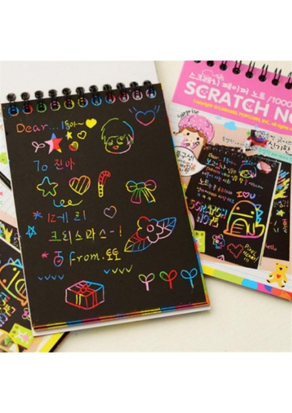 Sihirli Defter Siyah Yapraklı Defter A4 Ahşap Kalem ile Birlikte