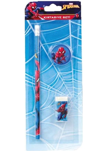 Spiderman Lisanslı Kırtasi Seti Kalem Silgi Kalemtraş Set