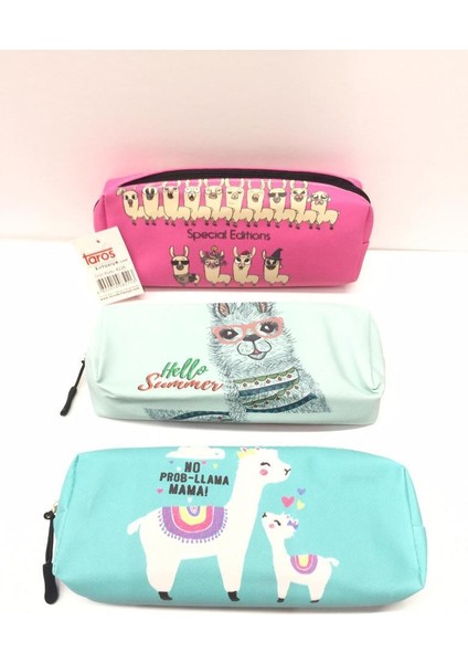 Lama Desenli Kalem Kutusu 1 Adet Lama Kalem Çantası Kalemlik