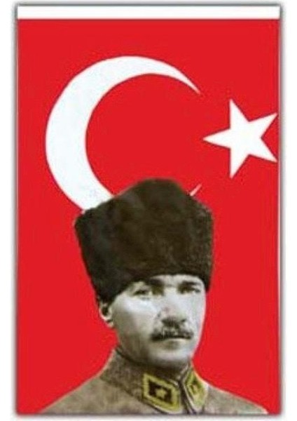 Mustafa Kemal Atatürklü Bayrak Atalı Türk Bayrağı 50X75CM