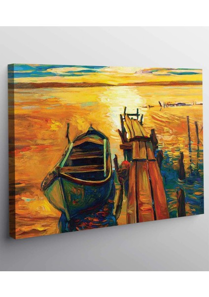 Gün Batımı Iskele Kanvas Tablo fiyatları