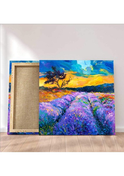 Lavanta Tarlası Yağlı Boya Kanvas Tablo fiyatları