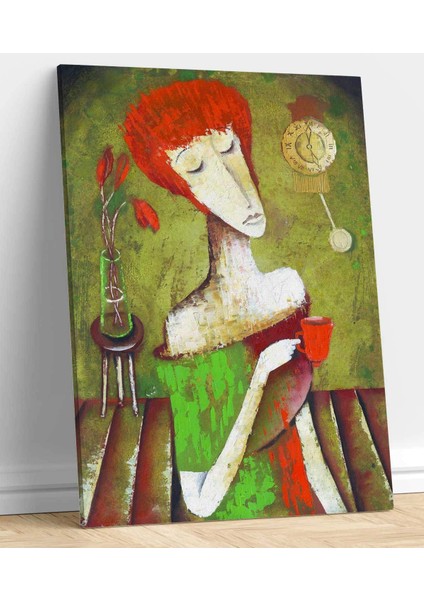 Marinne Vias Çay Içen Kadın Kanvas Tablo fiyatları