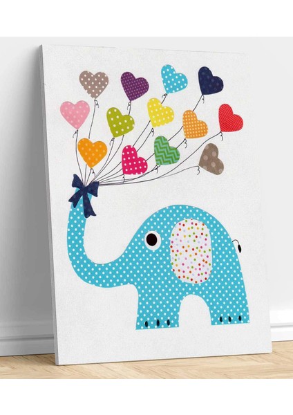 Mavi Fil Temalı Çocuk Odası Tablosu fiyatları