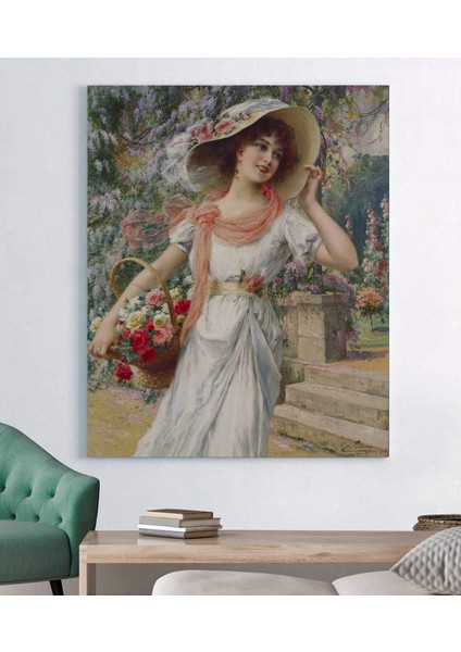 Emile Vernon - The Flower Girl Tablosu fiyatları