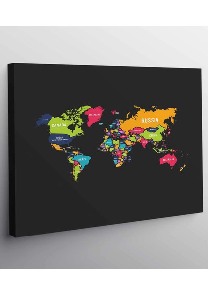 Dünya Haritası Kanvas Tablo