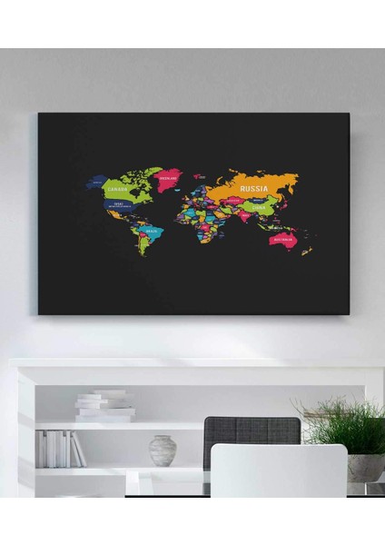 Dünya Haritası Kanvas Tablo fiyatları