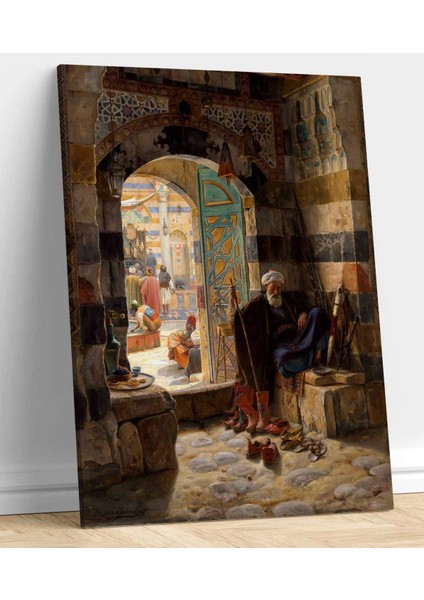 Gustav Bauernfeind Şam'da Büyük Caminin Kapısında Kanvas Tablo