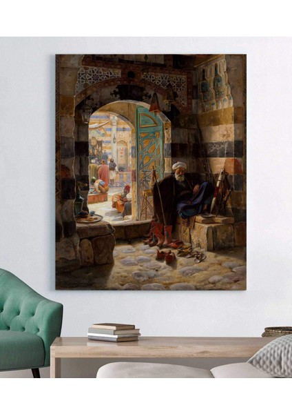 Gustav Bauernfeind Şam'da Büyük Caminin Kapısında Kanvas Tablo fiyatları