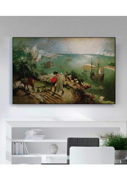 Pieter Brueghel - Ikarus'un Düşüşü Kanvas Tablo