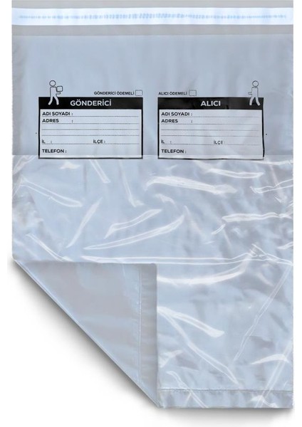 Cepli Gri 35X45+5 Kargo Poşeti 100 Adet