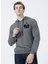 Kapüşonlu Standart Kalıp Antrasit Melanj Erkek Sweatshirt - E-Canda 1