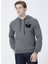 Kapüşonlu Standart Kalıp Antrasit Melanj Erkek Sweatshirt - E-Canda 4