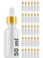 50 cc Şeffaf Damlalık Metal Gold Sızdırmaz Kapaklı 50 ml Dropper Cam Serum Şişesi 30 Adet 1
