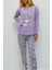 Baskılı Içi Tüylü Pijama Takımı Lila 3