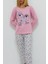 Baskılı Içi Tüylü Pijama Takımı Pembe 4