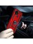 Realme C21 Kılıf Çift Katmanlı Yüzüklü Manyetik Vega Kapak Rose + Nano Ekran Koruyucu 3