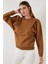 Bisiklet Yaka Pamuklu Basic Örme Sweat Kadın Sweat 601MS0183 1