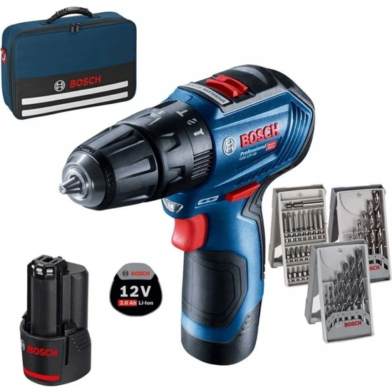 Bosch Gsb 12V-30 Akülü Darbeli Vidalama + 39 Parça Seti