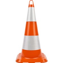 Parla 50 Cm. Kırılmaz Trafik Konisi (Çift Reflektifli)