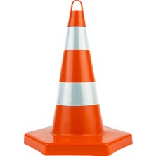 Parla 52 Cm. Altıgen Kırılmaz Trafik Konisi (Çift Reflektifli)