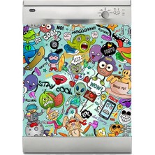 Sticker Art Bulaşık Makinesi Sticker Kaplama Beyaz Eşya Kaplama Stay Cool