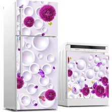 Sticker Art Buzdolabı ve Bulaşık Makinası Beyaz Eşya Sticker Kaplama Beyaz Halka
