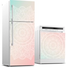 Sticker Art Buzdolabı ve Bulaşık Makinası Beyaz Eşya Sticker Kaplama Mandala