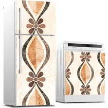 Sticker Art Buzdolabı ve Bulaşık Makinası Beyaz Eşya Sticker Kaplama Rustik Desen