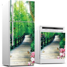 Sticker Art Buzdolabı ve Bulaşık Makinası Beyaz Eşya Sticker Kaplama Yürüyüş Yolu