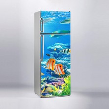 Sticker Art Buzdolabı Sticker Kaplama Dolap Kaplama Etiketi Balıklar Deniz