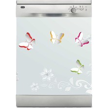 Sticker Art Bulaşık Makinesi Sticker Kaplama Beyaz Eşya Kaplama 3D Kelebek