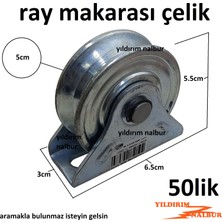 Yıldırım Nalbur 2 Adet Ray Makarası 50 Lik Çelik Makara Sürgü Makarası Demir Kapı Tekeri Iplik Makarası