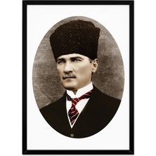 Tabloshop Çerçeveli Oval Atatürk Tablosu 40 x 60 cm