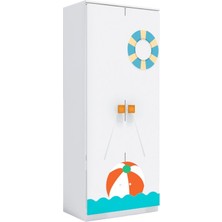 Woody Life 2 Kapaklı Uzun Dolap Yaz Temalı Anaokulu Kreş Çocuk Odası Eğitim Meteryali