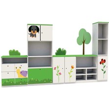 Woody Life Ilkbahar Temalı Çocuk Odası Anaokulu Kreş Dolap Seti