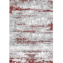 STY Home Gri Kırmızı Kaymaz Tabanlı Halı Makinede Yıkanabilir Antialerjik Halı Kilim Yolluk
