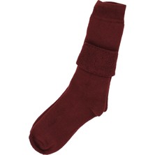 A Classe 6'lı Paket Termal/thermal Kıvrık Havlu Kadın Çorap (Siyah, Mor, Füme, Bordo, Kahve)