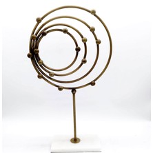 Creart Home Crearthome Mermerli Eskitme Gold Halka Dekor Küçük 15X26X46 cm