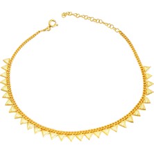 Mistik Silver Beyaz Üçgen Taşlı Gümüş Halhal