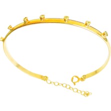 Mistik Silver Beyaz Zirkon Taşlı Gümüş Kelepçe Bilezik